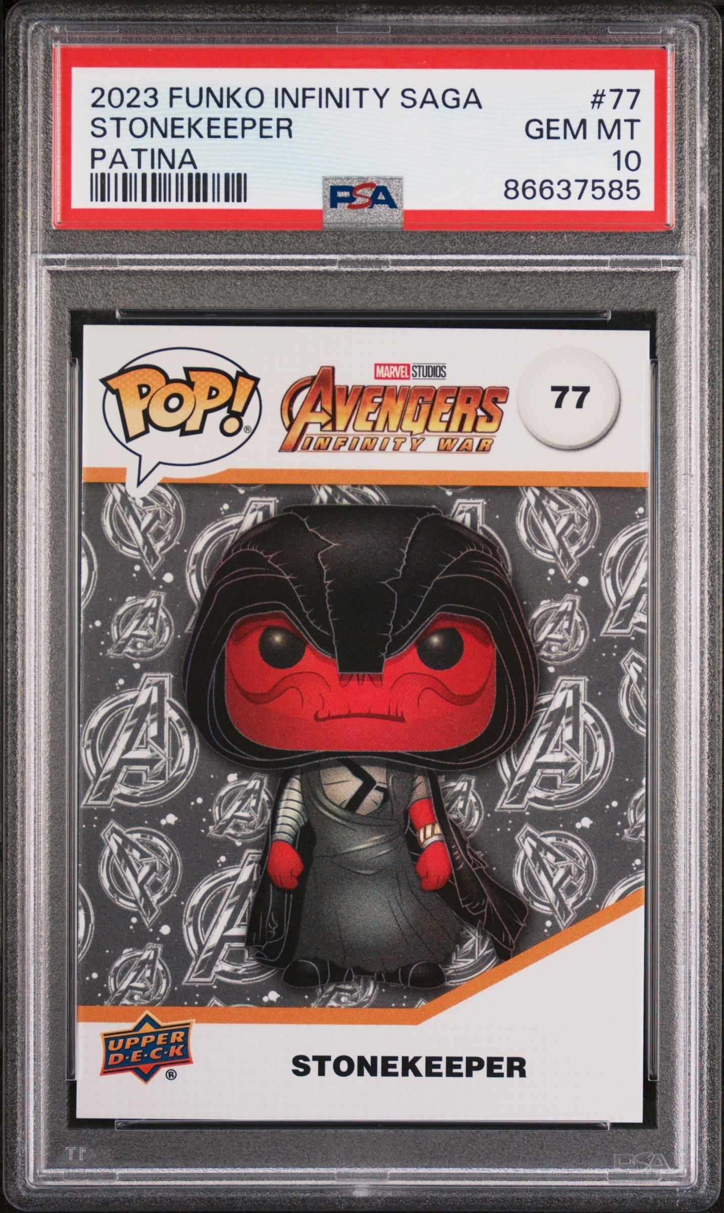 2023 UPPER DECK FUNKO POP MARVEL  STONEKEEPER PATINA #77  PSA 10 (Online Order Only)