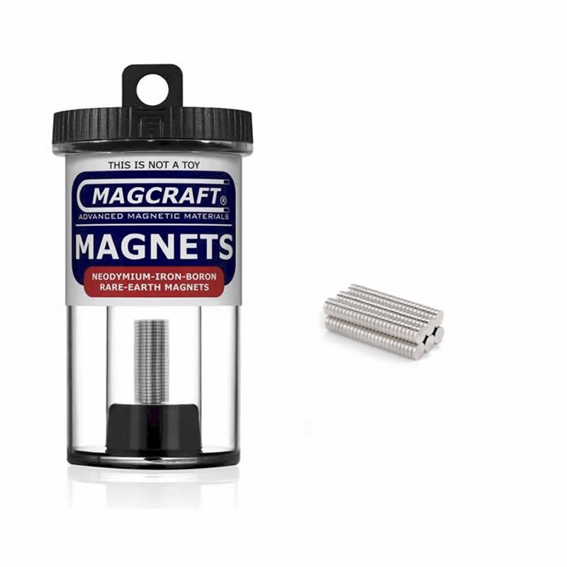 MACNSN0592 Rare Earth Magnets .125 Dia. (3.17mm) x .0312 (.793mm) Thick 150 Count Magcraft (ONLINE ORDER ONLY)