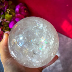4 1/2" RAINBOW Quartz Sphere, Large Quartz Crystal Ball (ONLINE ORDER ONLY)