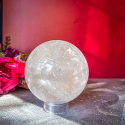 4 1/2" RAINBOW Quartz Sphere, Large Quartz Crystal Ball