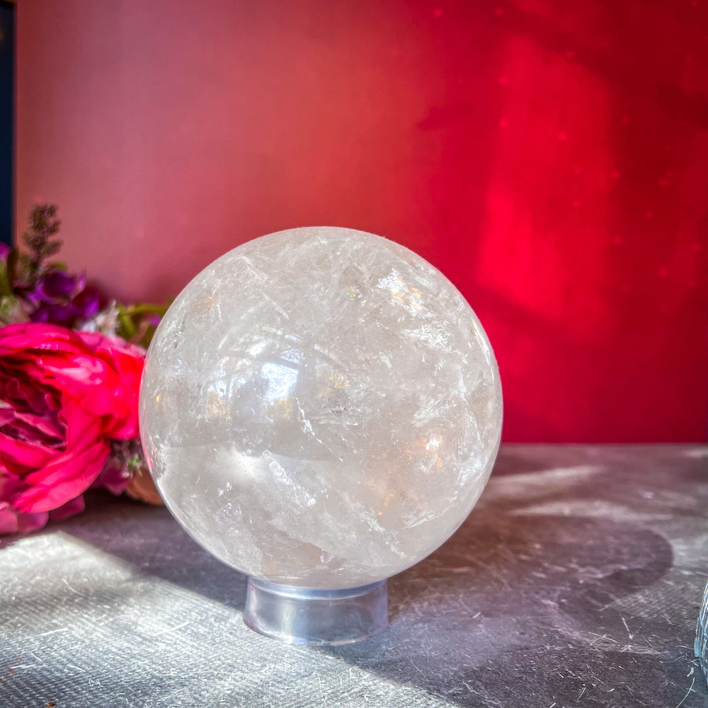 4 1/2" RAINBOW Quartz Sphere, Large Quartz Crystal Ball (ONLINE ORDER ONLY)
