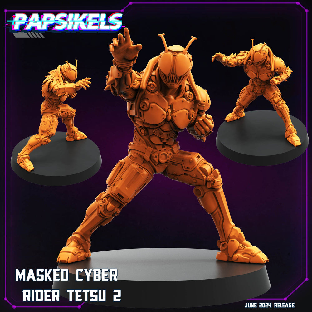 3D Printed Papsikels Masked Cyber Rider Tetsu Set JUNE 2024 TRIBES - CYBERPUNK 28mm 32mm (Online Only)