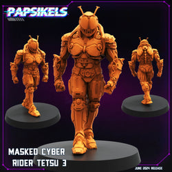 3D Printed Papsikels Masked Cyber Rider Tetsu Set JUNE 2024 TRIBES - CYBERPUNK 28mm 32mm (Online Only)