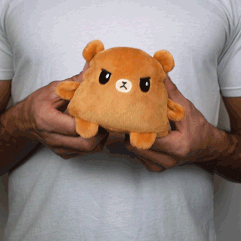 TeeTurtle Reversible Bear: Brown Plushmate (Mini) (ONLINE ORDER ONLY)