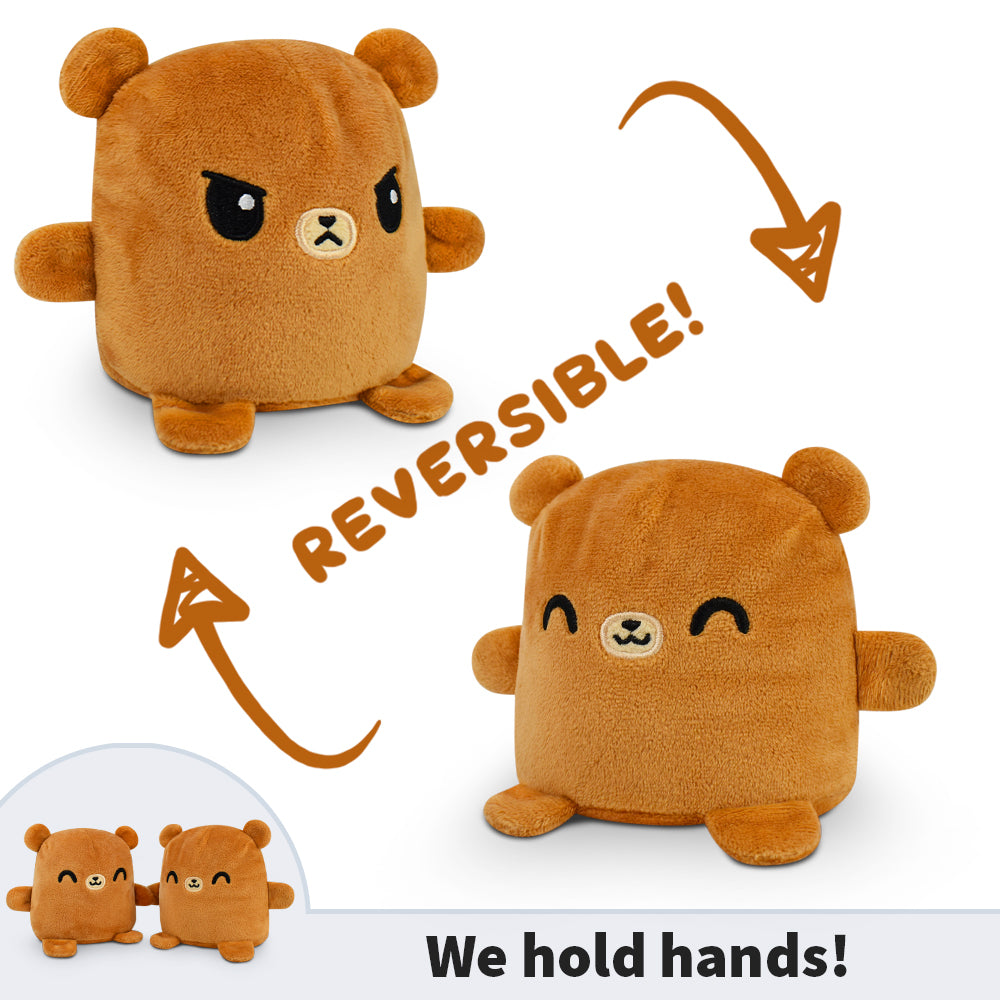 TeeTurtle Reversible Bear: Brown Plushmate (Mini) (ONLINE ORDER ONLY)