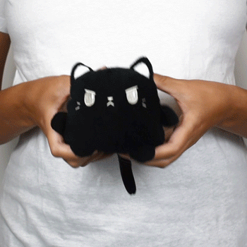 TeeTurtle Reversible Cat: Black Plushmate (Mini) (ONLINE ORDER ONLY)