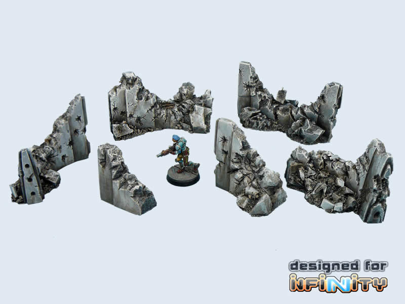 MCAT00064 Destroyed Concrete Wall Terrain Micro Art Studios (ONLINE ORDER ONLY)