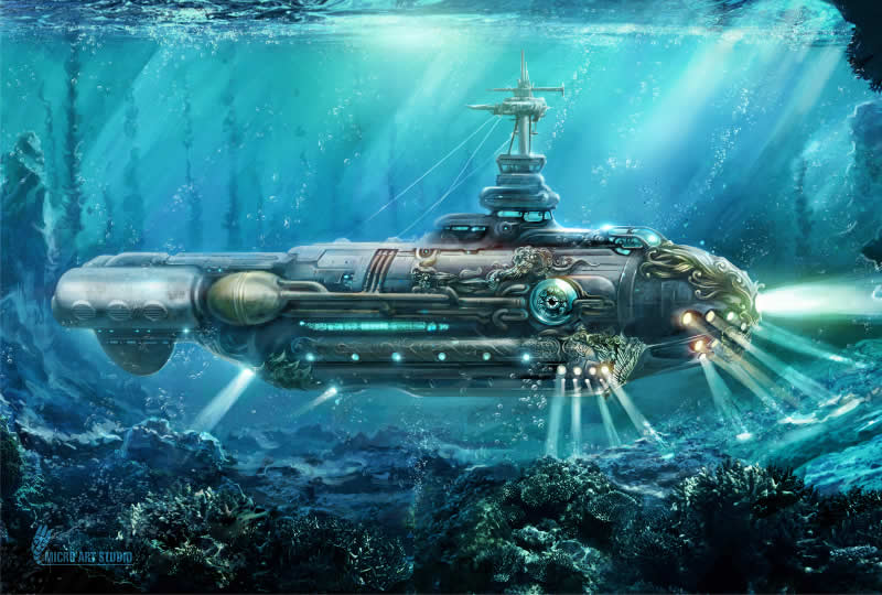 MCAX20002 Submarine Game Mat Micro Art Studios (ONLINE ORDER ONLY)