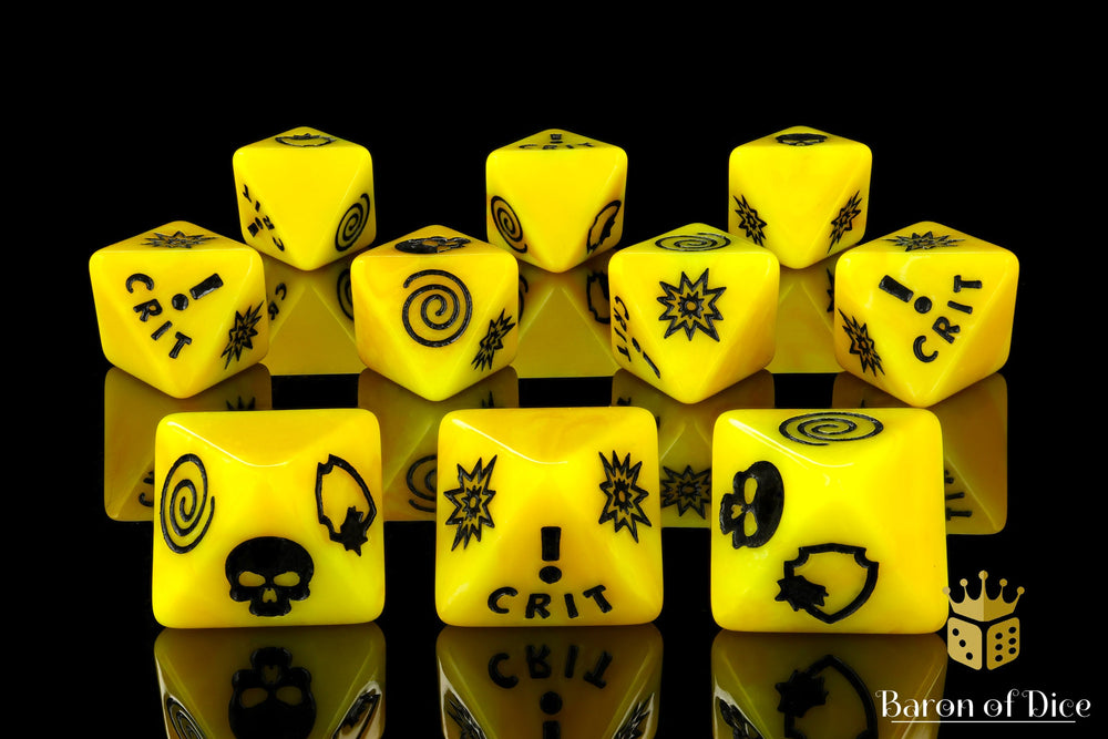 Generic Yellow D8 Dice Set (ONLINE ORDER ONLY)