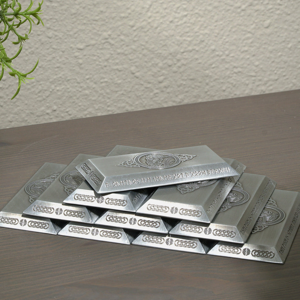 Fantasy Coins - Large Antique Silver Dwarven Bar (1) (ONLINE ORDER ONLY)