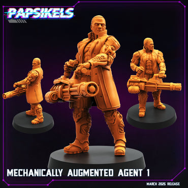 3D Printed Papsikels Mechanically Augmented Agent MARCH 2025 CYBERPUNK 28mm 32mm (Online Only)