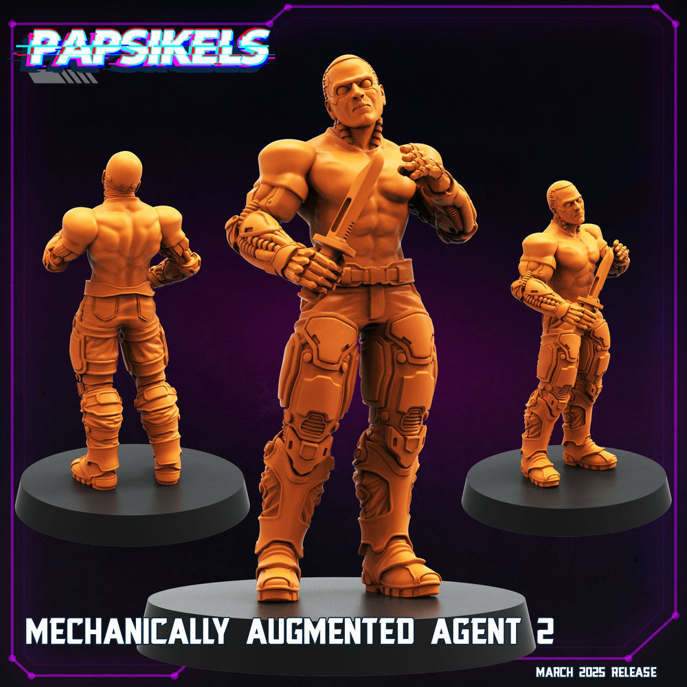 3D Printed Papsikels Mechanically Augmented Agent MARCH 2025 CYBERPUNK 28mm 32mm (Online Only)