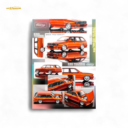 (Pre-Order) Mortal BMW E30 Crock - Openable Hood - Cambered in Sunset Orange 1:64 (ONLINE ORDER ONLY)