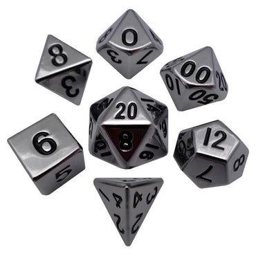 MET002 Silver Color Solid Metal Dice Polyhedral 7-Dice Set 16mm (ONLINE ORDER ONLY)