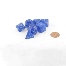 MET181 Blue Stardust Resin Dice with Silver Numbers 16mm (5/8in) 7-Dice Set Metallic Dice Games (ONLINE ORDER ONLY)