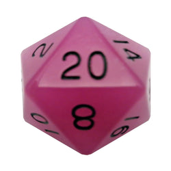MET30720 Purple Glow In The Dark Acrylic Die Black Numbers D20 35mm Pack of 1 (ONLINE ORDER ONLY)