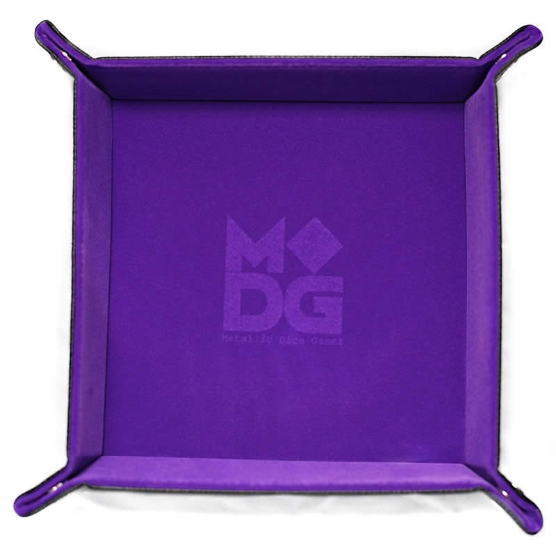 MET537 Purple Velvet Folding Dice Tray 10in x 10in Metallic Dice Games (ONLINE ORDER ONLY)