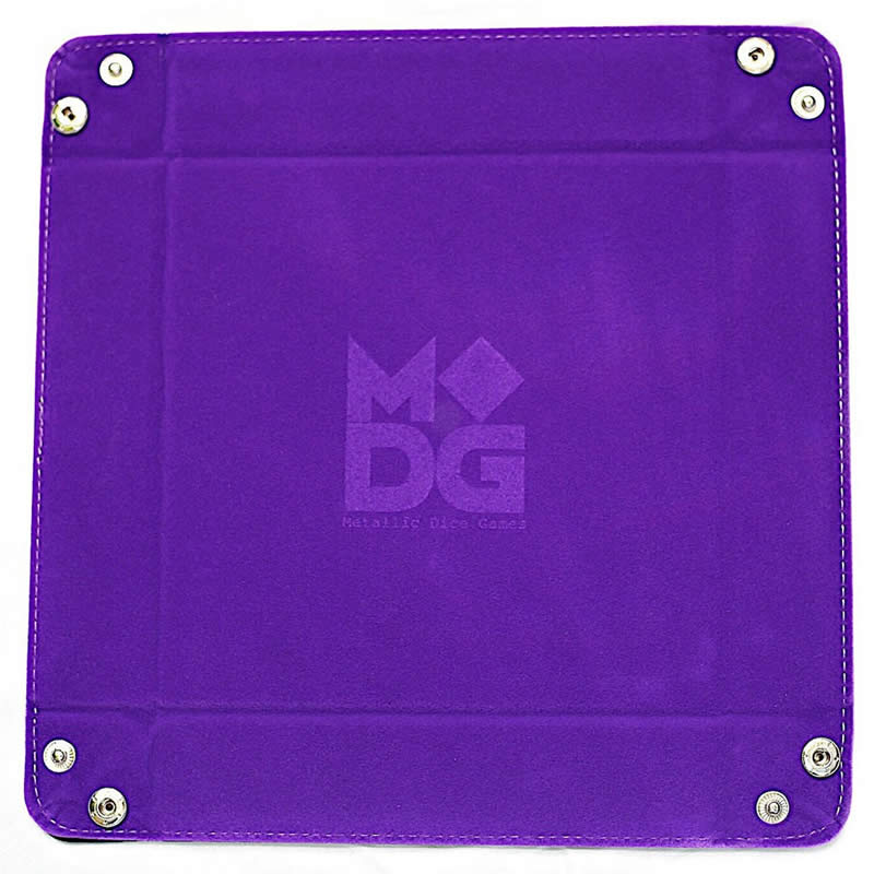 MET537 Purple Velvet Folding Dice Tray 10in x 10in Metallic Dice Games (ONLINE ORDER ONLY)