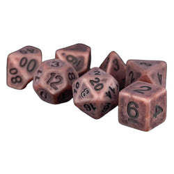 MET697 Ancient Copper Colored Dice with Black Numbers Acrylic 7 Dice Set Metallic Dice Games (ONLINE ORDER ONLY)