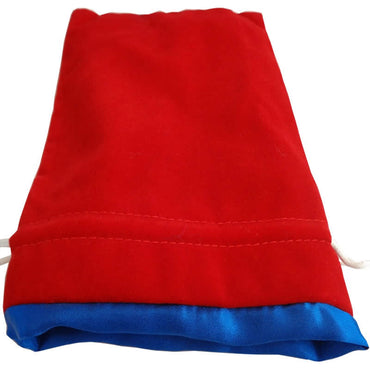 MET8001 Red Velvet Dice Bag with Blue Satin Lining 6x8in (ONLINE ORDER ONLY)