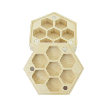 MET808 Maple Wood Hexagon Dice Case Holds 7 Dice Metallic Dice Games (ONLINE ORDER ONLY)