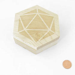 MET808 Maple Wood Hexagon Dice Case Holds 7 Dice Metallic Dice Games (ONLINE ORDER ONLY)
