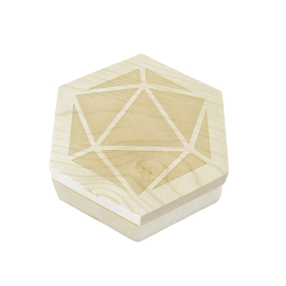 MET808 Maple Wood Hexagon Dice Case Holds 7 Dice Metallic Dice Games (ONLINE ORDER ONLY)