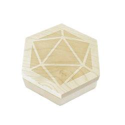MET808 Maple Wood Hexagon Dice Case Holds 7 Dice Metallic Dice Games (ONLINE ORDER ONLY)
