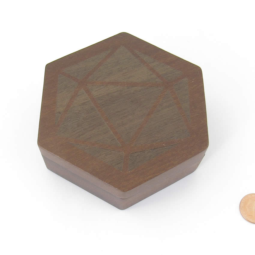 MET810 Purple Heart Wood Hexagon Dice Case Holds 7 Dice Metallic Dice Games (ONLINE ORDER ONLY)