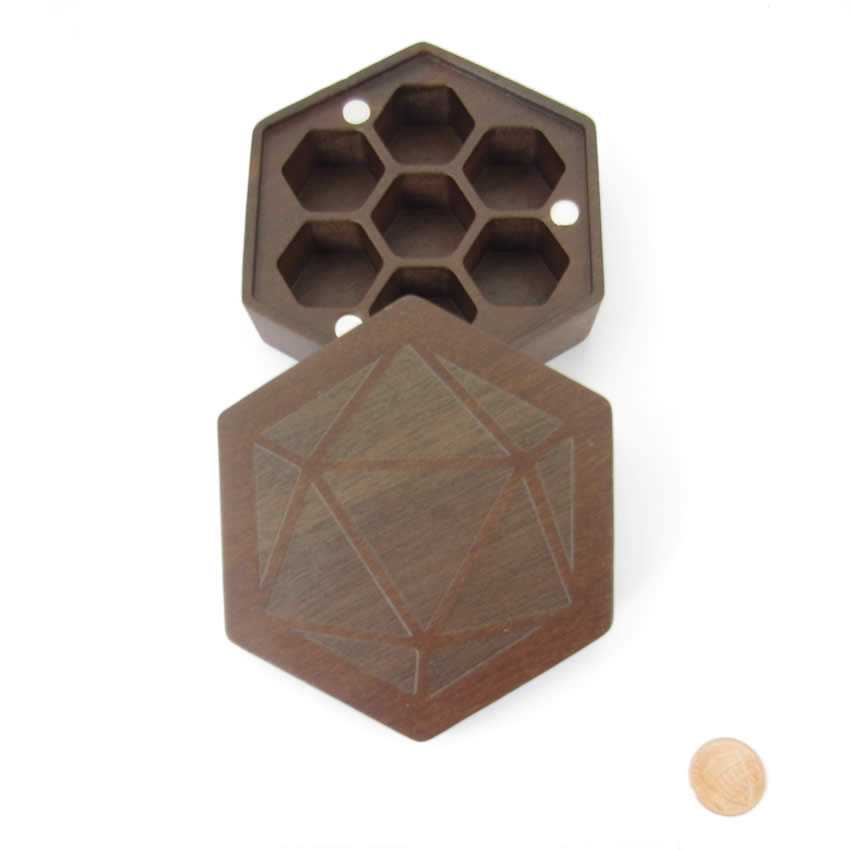 MET810 Purple Heart Wood Hexagon Dice Case Holds 7 Dice Metallic Dice Games (ONLINE ORDER ONLY)