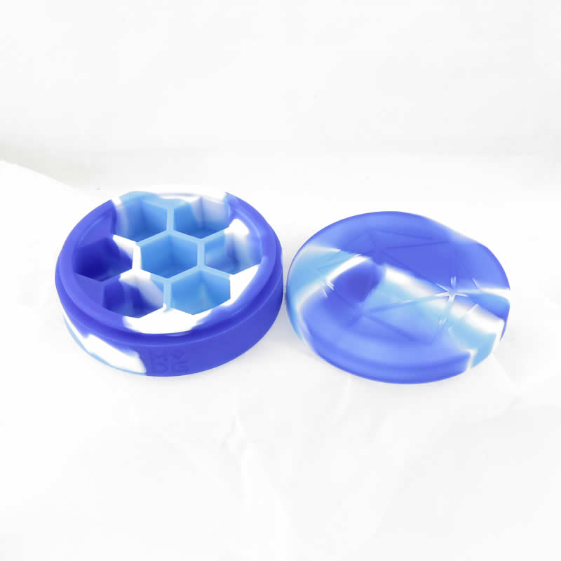MET922 Blue White Light Blue Silicone Round Dice Case Holds 7 Dice (ONLINE ORDER ONLY)