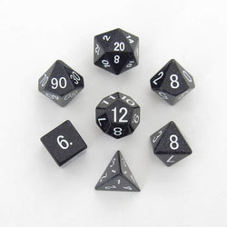 METBS001 Blue Sandstone Dice with Black Numbers 16mm 7-Dice Set (ONLINE ORDER ONLY)