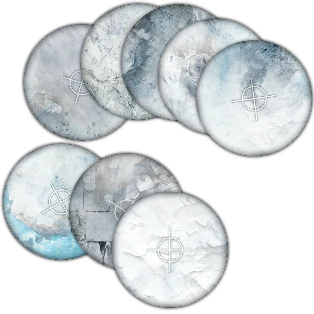 Terrain Crate: Objective Templates - 40mm + 6″ diameter - Snowfield (ONLINE ORDER ONLY)