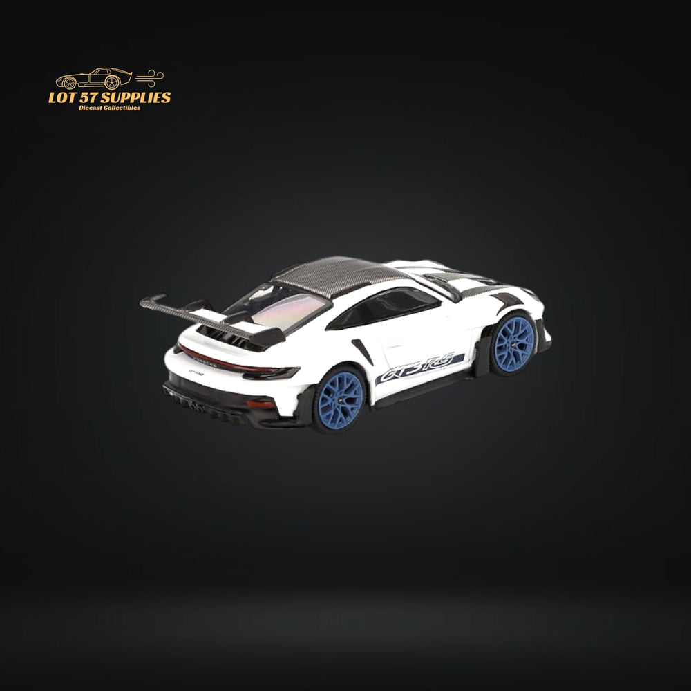(Pre-Order) Mini-GT Porsche 911 992 GT3 RS Weissach Package White w/ Indigo Blue #853 1:64 MGT00853 (ONLINE ORDER ONLY)