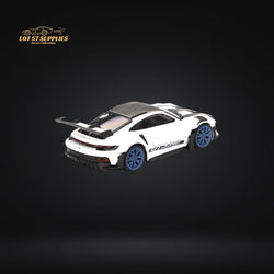 (Pre-Order) Mini-GT Porsche 911 992 GT3 RS Weissach Package White w/ Indigo Blue #853 1:64 MGT00853 (ONLINE ORDER ONLY)