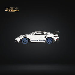 (Pre-Order) Mini-GT Porsche 911 992 GT3 RS Weissach Package White w/ Indigo Blue #853 1:64 MGT00853 (ONLINE ORDER ONLY)