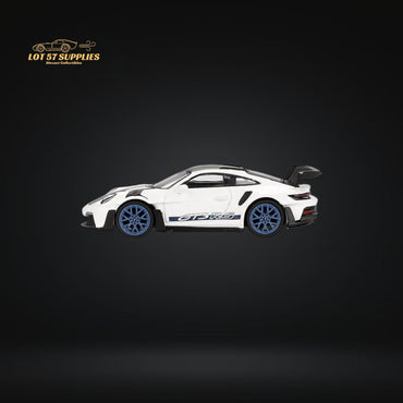 (Pre-Order) Mini-GT Porsche 911 992 GT3 RS Weissach Package White w/ Indigo Blue #853 1:64 MGT00853 (ONLINE ORDER ONLY)