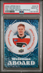 Graded 2024 Upper Deck Matvei Michkov #WA15 Welcome Aboard Speckle Rookie RC Hockey Card PSA 10 Gem Mint (ONLINE ORDER ONLY)