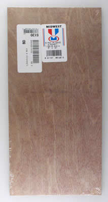MID5120 0.4mm (1/64) x 6 x 12 Craft Plywood (6) by  Midwest Products (ONLINE ORDER ONLY)