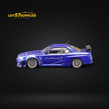 Inno64 Nissan Skyline GT-R R34 V-SPEC MINE'S BLUE 1:64 (ONLINE ORDER ONLY)
