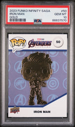 2023 UPPER DECK FUNKO POP MARVEL  IRON MAN GOLD #50  PSA 10 (Online Order Only)