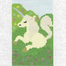 Unicorn Needlepoint Canvas – 2.5"x4.25", 18 Mesh by Misty Morrow (ONLINE ORDER ONLY)