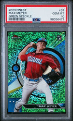 Graded 2023 Topps Finest Max Meyer #37 /125 Green Speckle Rookie RC Baseball Card PSA 10 Gem Mint (ONLINE ORDER ONLY)