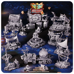 3D Printed Cast n Play Medieval Market 2 Terrain Set 28mm 32mm D&D (Online Only)