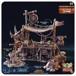 3D Printed Cast n Play Medieval Market 2 Terrain Set 28mm 32mm D&D (Online Only)