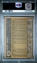 Graded 1961 Topps Mickey Mantle #300 New York Yankees Baseball Card PSA 3 Very Good