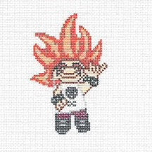 Punk Rock Troll Needlepoint Canvas with Orange Hair – 2"x3", 18 Mesh by Misty Morrow (ONLINE ORDER ONLY)