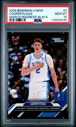 Graded 2024 Topps Bowman U Now Cooper Flagg #2 March Madness Black Rookie RC Basketball Card PSA 10 Gem Mint (ONLINE ORDER ONLY)