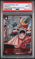 2022 ONE PIECE JAPANESE 25TH ANNIVERSARY PREMIUM CARD COLLECTION FRANKY #10 - PSA GEM MT 10 (Online Order Only)