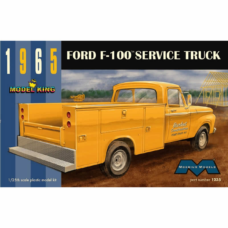 MOE1235 1965 Ford F100 Service Truck 1/25 Scale Plastic Model Kit Moebius (ONLINE ORDER ONLY)